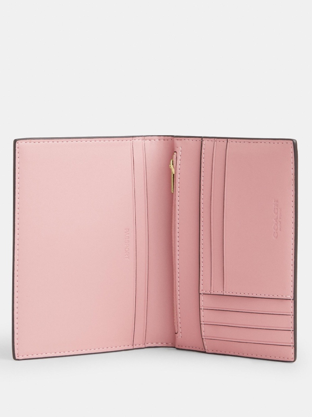 Coach Powder Pink Passport Card Case In Signature Canvas - Picture 2 of 8